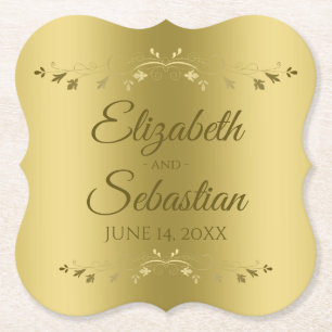 Dessous-de-verre En Papier Gold on Gold Elegant Gradient Mariage Réception