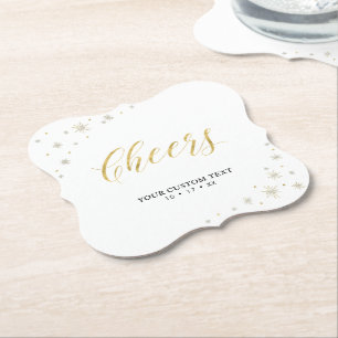 Dessous-de-verre En Papier Gold Sparkel Moderne Adulte fête d'anniversaire