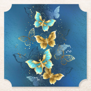 Dessous-de-verre En Papier Golden butterflies