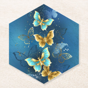 Dessous-de-verre En Papier Golden butterflies