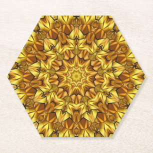 Dessous-de-verre En Papier Golden Mandala Antique Abstract Design-63495