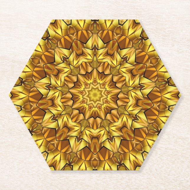 Dessous-de-verre En Papier Golden Mandala Antique Abstract Design-63495 (Devant)