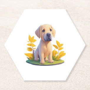 Dessous-de-verre En Papier Golden Retriever Doggo Cute Chibi numérique