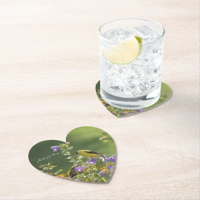 Dessous-de-verre En Papier Goldfinch Spring Garden Wedding (En situation)