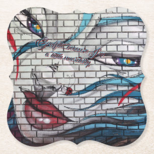 Dessous-de-verre En Papier Graffiti de fille asiatique 