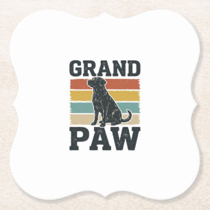 Dessous-de-verre En Papier Grand Paw Vintage Chien Grand-père Conception de T