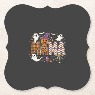 Dessous-de-verre En Papier Graphisme de Maman Halloween Fantômes Sorcière et
