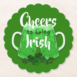 Dessous-de-verre En Papier Green Beer Cheers Irish St. Patricks Day