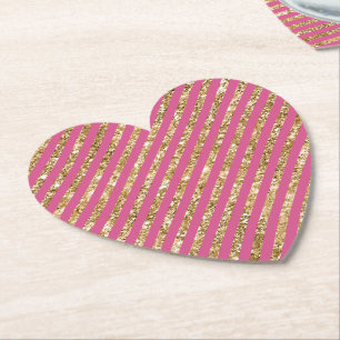 Dessous-de-verre En Papier Grilles de Parties scintillant en or rose