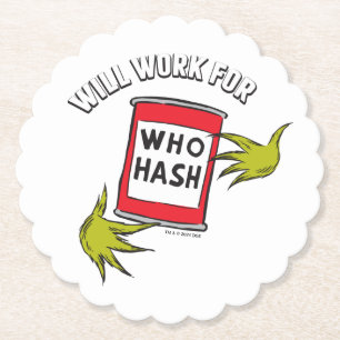 Dessous-de-verre En Papier Grinch classique   Fonctionnera pour le devis de h