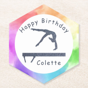 Dessous-de-verre En Papier Gymnastique Balayage de l'équilibre d'anniversaire
