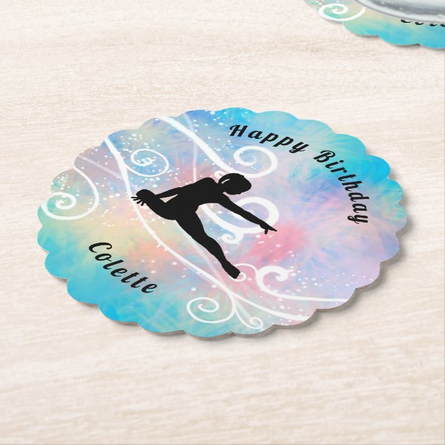 Dessous-de-verre En Papier Gymnastique Joyeux Anniversaire Dessous de verre d (Incliné)