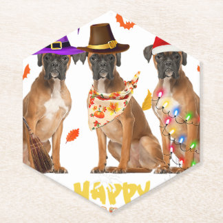 Dessous-de-verre En Papier Halloween Boxer Chien Animaux Puppy Lover Propriét