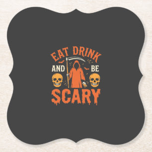Dessous-de-verre En Papier Halloween Manger Boire Être Effrayant Faucheur Con