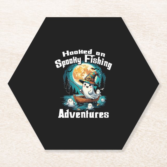 Dessous-de-verre En Papier Halloween T accroché à la pêche Éffrayante (Devant)