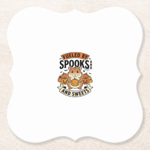 Dessous-de-verre En Papier Hamster d'Halloween Alimenté par les Fantômes Drôl