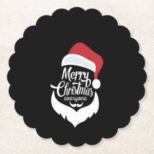 Dessous-de-verre En Papier Happy Christmas Santa Claus Say Merry Christmas