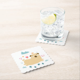 Dessous-de-verre En Papier Happy Puggy Dessous de verre