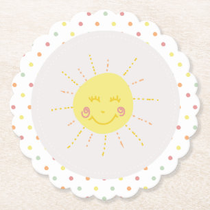 Dessous-de-verre En Papier Happy Sunshine polkadot Party Plaque papier