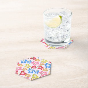 Dessous-de-verre En Papier Hibiscus Coloré, Motif Des Fleurs