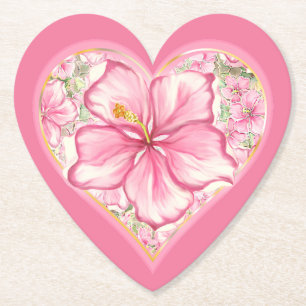 Dessous-de-verre En Papier Hibiscus & dentelle PINK