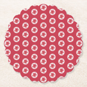 Dessous-de-verre En Papier Hibiscus & dentelle RED