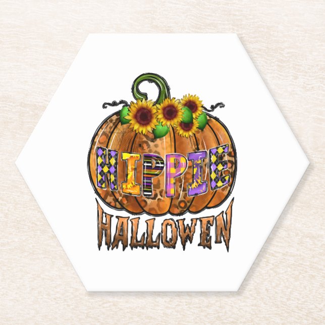 Dessous-de-verre En Papier Hippie Halloween (Devant)