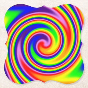 Dessous-de-verre En Papier Hippie rétro Couleurs arc-en-ciel Soft Focus Art s