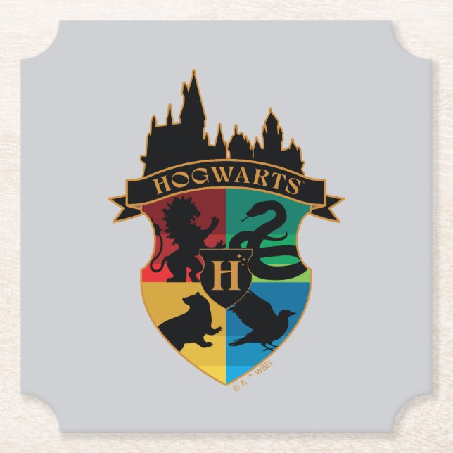 Dessous-de-verre En Papier HoGWARTS™ Castle Crest House Insigne de fierté (Devant)
