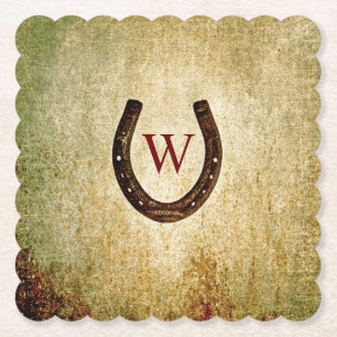 Dessous-de-verre En Papier Horseshoe Dessous de verre en papier monogramme