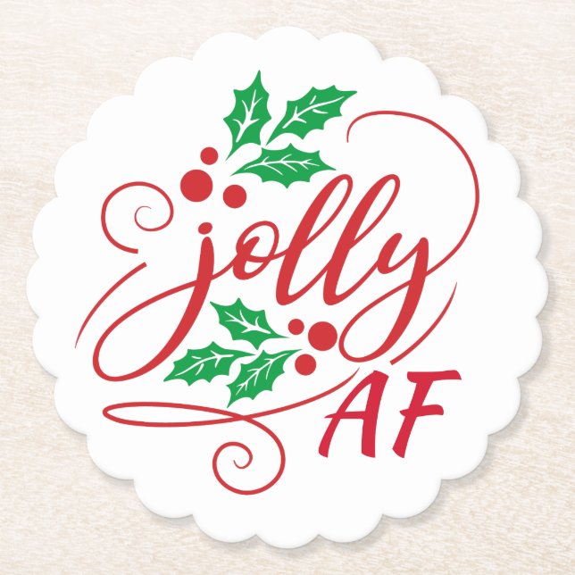 Dessous-de-verre En Papier Humour de Noël Jolly AF (Devant)