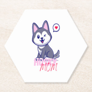 Dessous-de-verre En Papier Husky Chig Maman Cute Kawaii Chiot