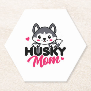 Dessous-de-verre En Papier Husky Chig Maman Cute Kawaii Design