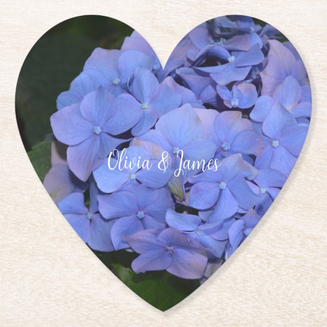 Dessous-de-verre En Papier Hydrangea macrophylla violette rustique (Devant)