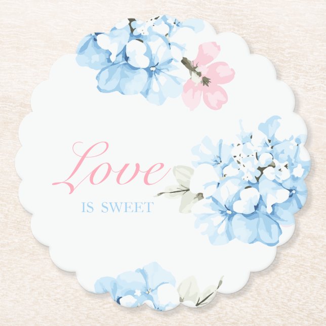 Dessous-de-verre En Papier Hydrangeas Fleur Pastel (Devant)