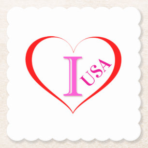 Dessous-de-verre En Papier I Love USA