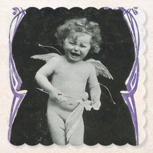Dessous-de-verre En Papier Impression de l'ange triste Cherub