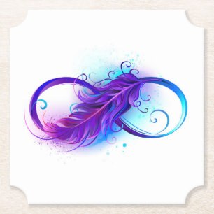Dessous-de-verre En Papier Infini avec plume violette