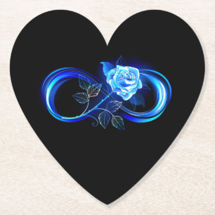Dessous-de-verre En Papier Infini lumineux avec rose bleue