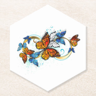 Dessous-de-verre En Papier Infinité de papillons monarques