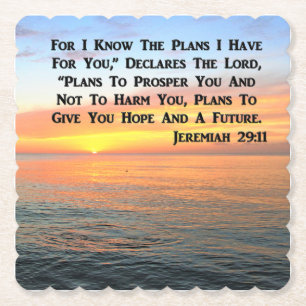 DESSOUS-DE-VERRE EN PAPIER INSPIRANT JEREMIAH 29:11 SCELER