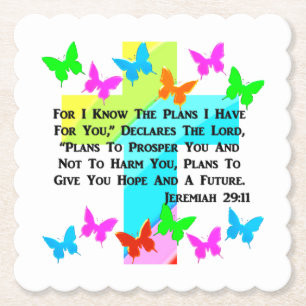 DESSOUS-DE-VERRE EN PAPIER INSPIRATIONNEL JEREMIAH 29:11 CHRÉTIEN