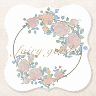 Dessous-de-verre En Papier Jardin de fées élégant motif de fleurs roses ferss
