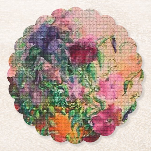 Dessous-de-verre En Papier Jardin Fleur (Devant)