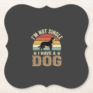 Dessous-de-verre En Papier Je ne suis pas célibataire amateur de chien vintag