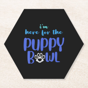 Dessous-de-verre En Papier Je suis ici pour le bol de chiot drôle mignon Amou