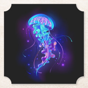 Dessous-de-verre En Papier Jellyfish éclatante couleur