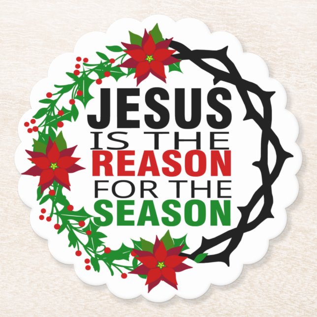 Dessous-de-verre En Papier Jésus est la raison de la saison (Devant)