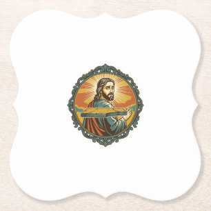 Dessous-de-verre En Papier Jésus gêné trébuchant surface plane publique club