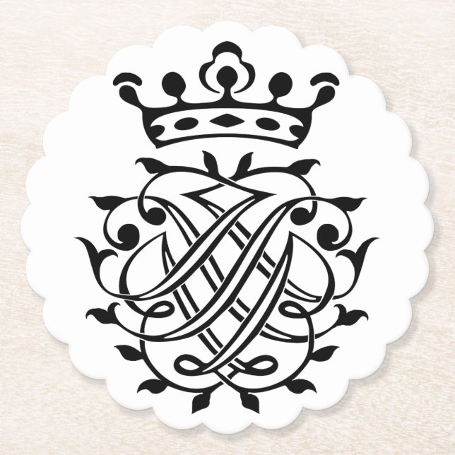 Dessous-de-verre En Papier Johann Sebastian Bach Crest Monogramme Insignia (Devant)